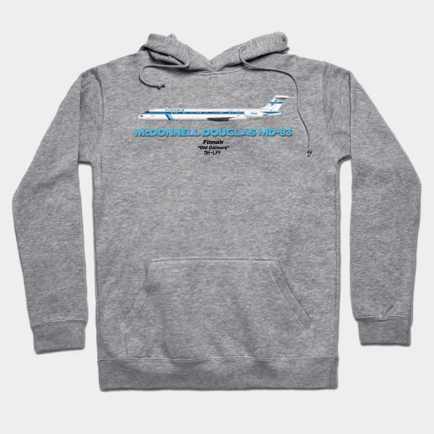 McDonnell Douglas MD-83 - Finnair "Old Colours" Hoodie by TheArtofFlying